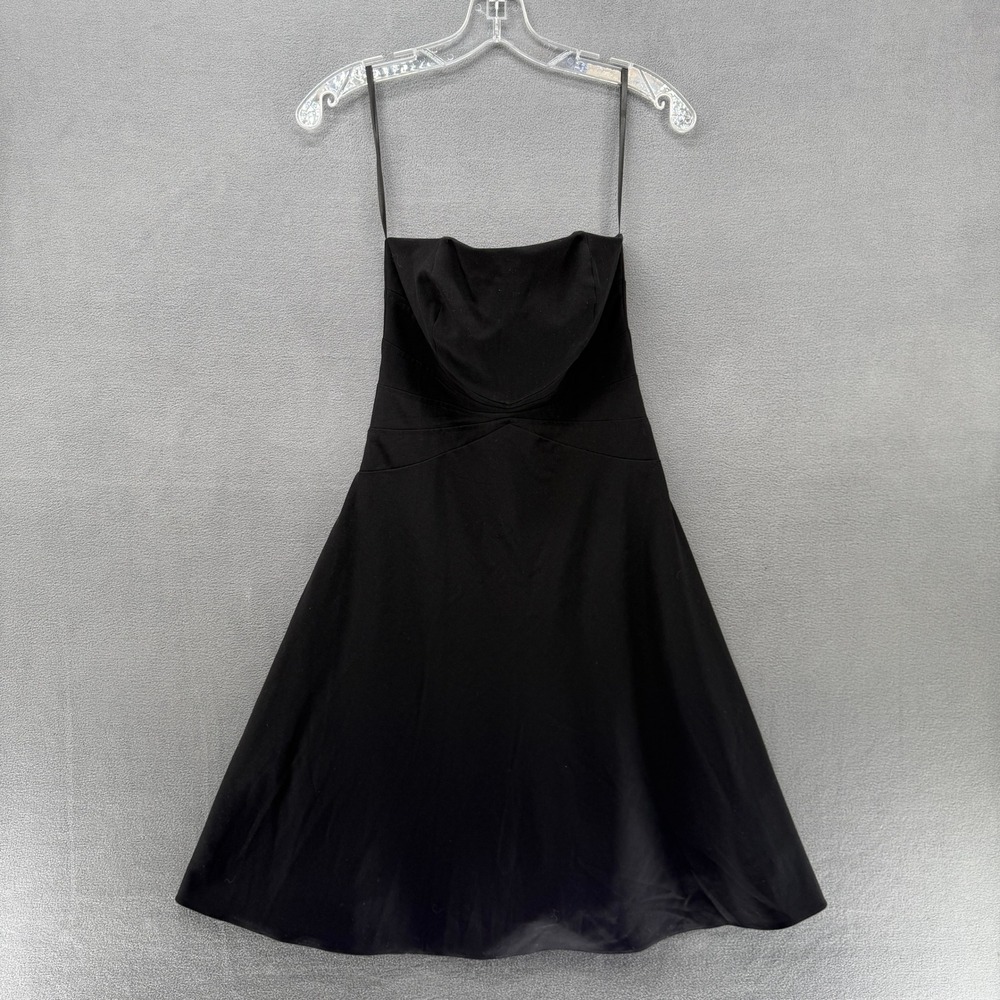 White House Black Market Black Strapless‎ Fit Flare Dress Womens Size 0
